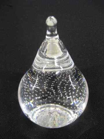 Appraisal: Figural Glass Paperweight of a Pear controlled bubble marked Societe