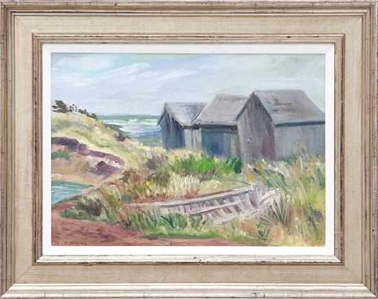 Appraisal: Augusta Denk Oelschig New York Georgia - SEASIDE SHACKS oil