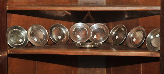 Appraisal: FOURTEEN STERLING SILVER DESSERT PLATES All marked ''Sterling'' and with