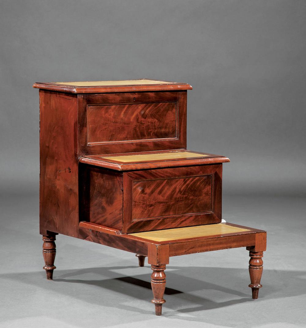 Appraisal: George III Carved Mahogany Bed Step Commode early th c