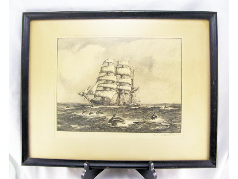 Appraisal: Gordon Grant Nautical Etching Signed Gordon Grant - was a