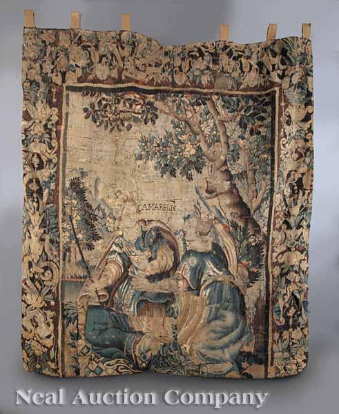 Appraisal: A Flemish Mythological Wool Tapestry th c depicting a large