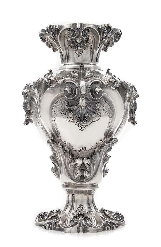 Appraisal: A Portuguese Silver Vase Porto First Half th Century of