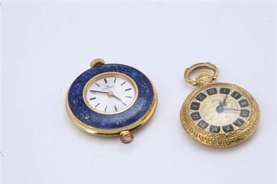 Appraisal: TWO PENDANT WATCHES Ladies Bucherer pendant watch with black hashmarks