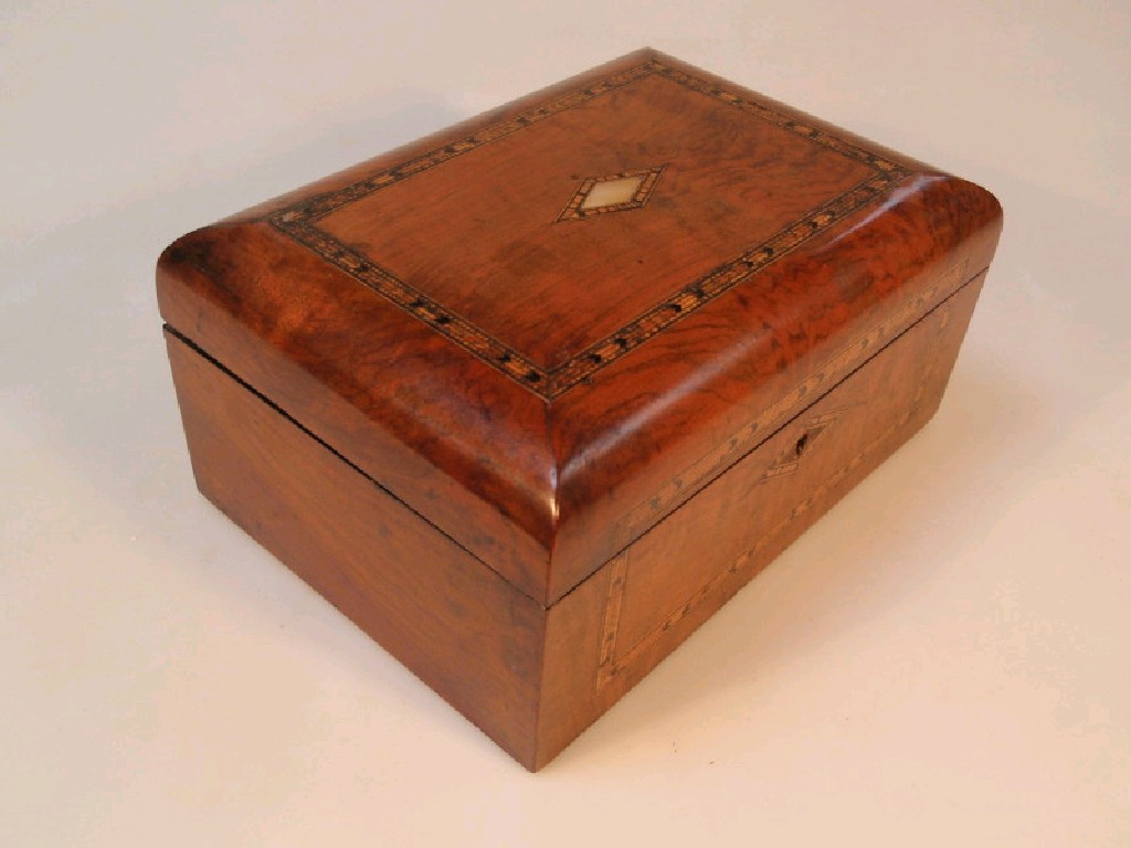 Appraisal: A Victorian Tunbridge inlaid walnut workbox