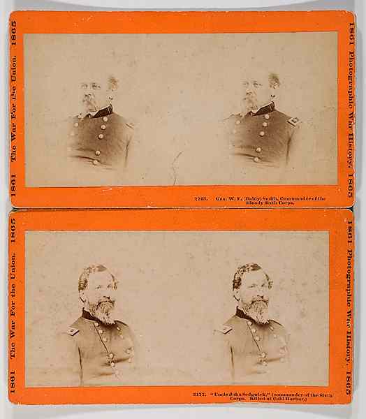 Appraisal: Civil War Stereoviews of Generals John Sedgwick amd W F