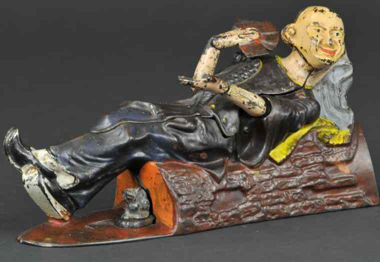 Appraisal: RECLINING CHINAMAN MECHANICAL BANK J E Stevens Co designed by