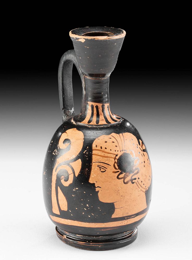 Appraisal: Greek Apulian Red Figure Lekythos w Profile of Woman Magna