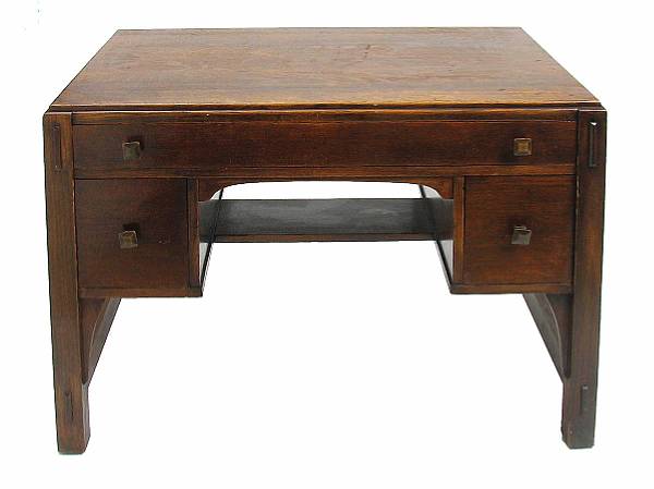 Appraisal: A Limbert Arts amp Crafts oak pedestal desk early th