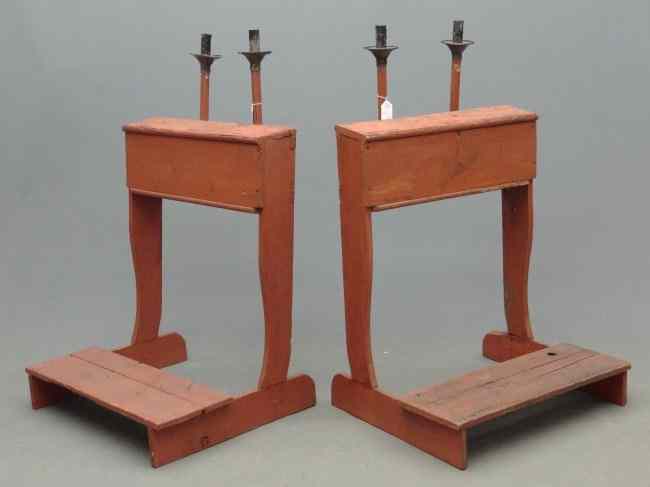 Appraisal: Lot two early kneeling altar stands '' W '' each