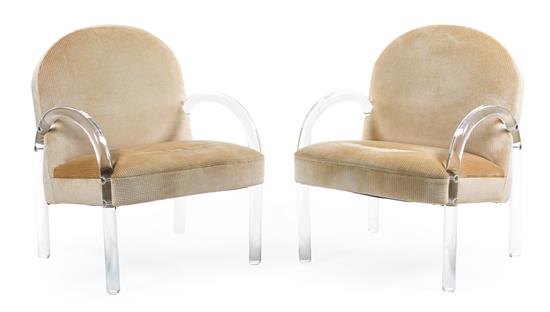 Appraisal: Sale Lot A Pair of Lucite Armchairs Charles Hollis Jones