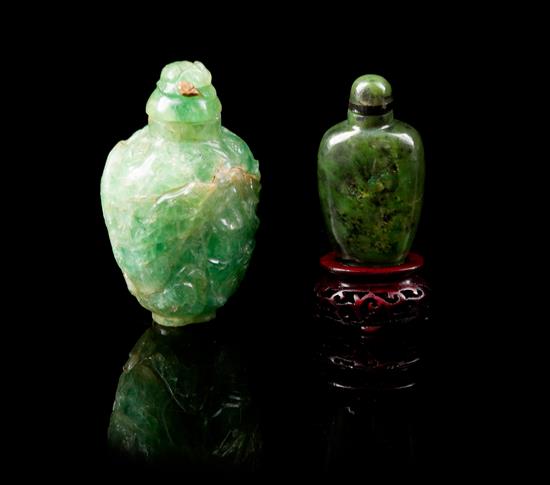 Appraisal: Sale Lot A Jadeite Snuff Bottle of flattened flask form