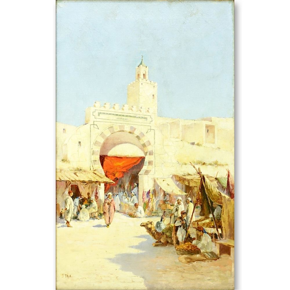 Appraisal: Jean Frix th C O C Orientalist Market Scene Jean