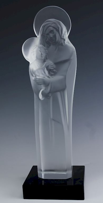 Appraisal: Lalique Crystal Vierge a L'Enfant Madonna Child Lalique French crystal