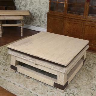 Appraisal: Ralph Lauren limed wood and iron coffee table Ralph Lauren