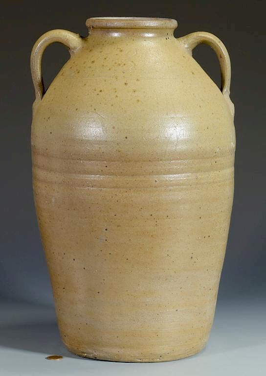 Appraisal: Large Middle TN Stoneware Jug dated Large Middle Tennessee stoneware