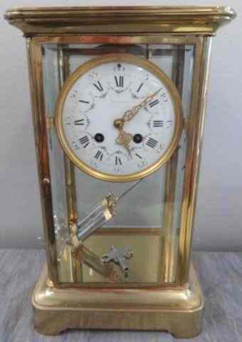 Appraisal: Tiffany Co French Brass Carriage Clock A nice size clock