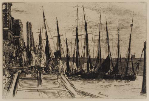 Appraisal: JAMES A M WHISTLER Billingsgate Etching x mm x inches