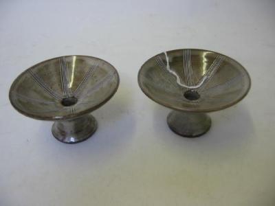 Appraisal: A PAIR OF STUDIO POTTERY DAVID LEACH CANDLE HOLDERS of