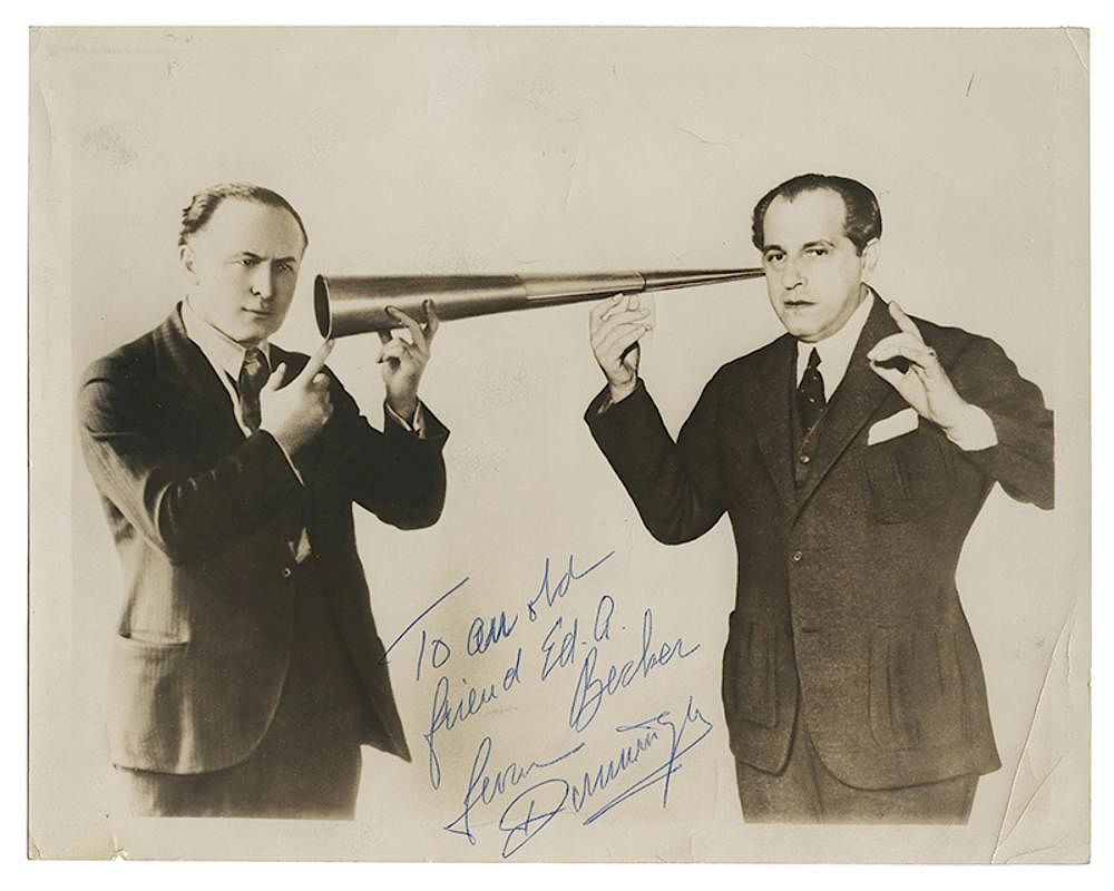 Appraisal: Joseph Dunninger and Harry Houdini Spirit Trumpet Signed Photo Dunninger