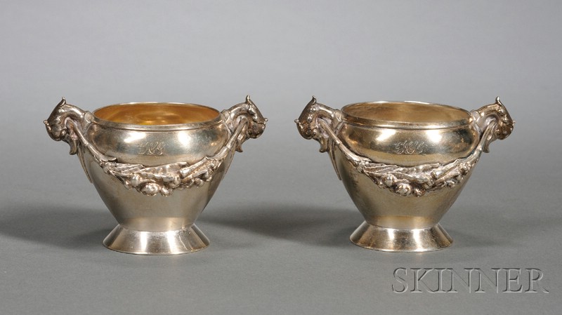 Appraisal: Pair of Gorham Coin Silver Footed Open Salts c egg