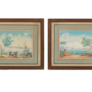 Appraisal: A Pair of Italian Grand Tour Paintings Neapolitan Landscapes with