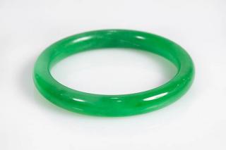 Appraisal: Jadeite bangle bracelet Jadeite bangle bracelet a full jadeite bangle