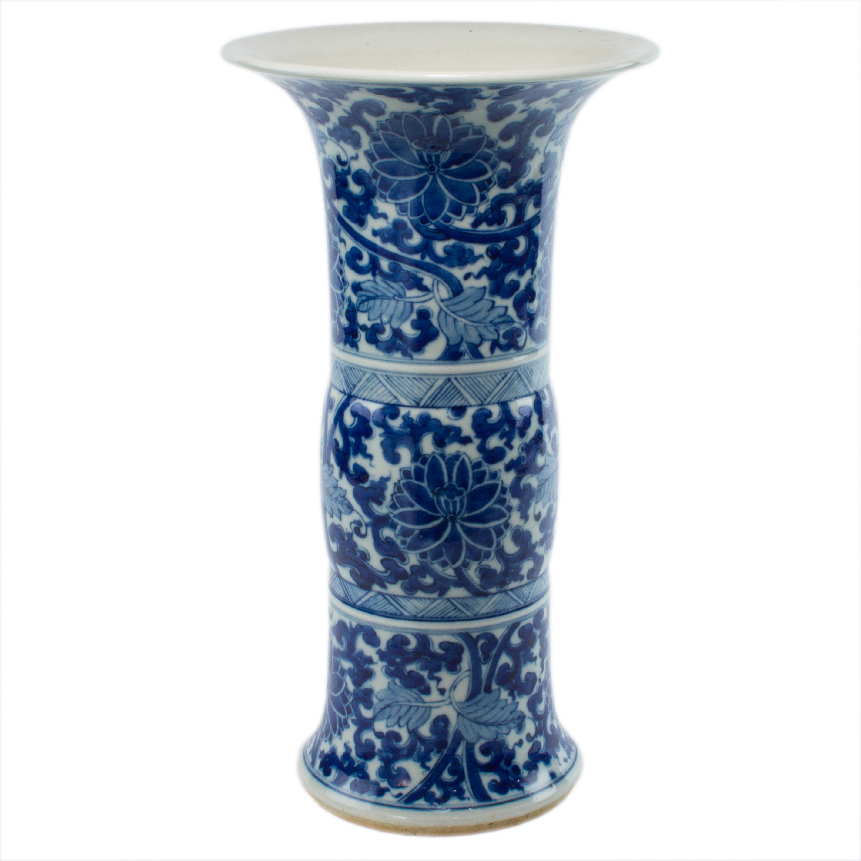 Appraisal: CHINESE BLUE AND WHITE GU VASE Chinese blue and white