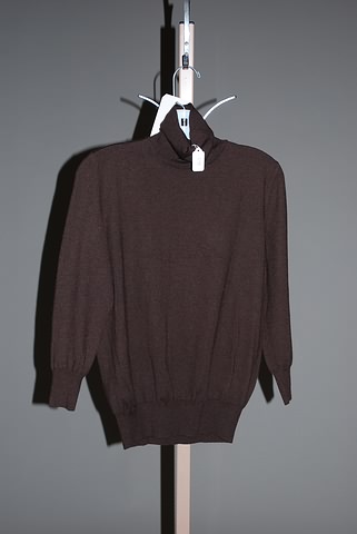 Appraisal: Celine brown cashmere blend T-neck pullover sweater with sleeves Size