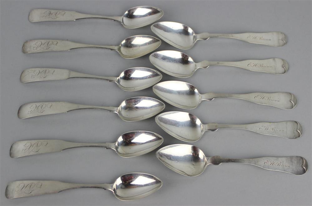 Appraisal: ELEVEN COIN SILVER TEASPOONS BY THEOPHILIS BRADBURY PARDON MILLER AND