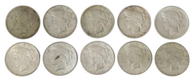 Appraisal: lot of U S Peace Silver Dollars D