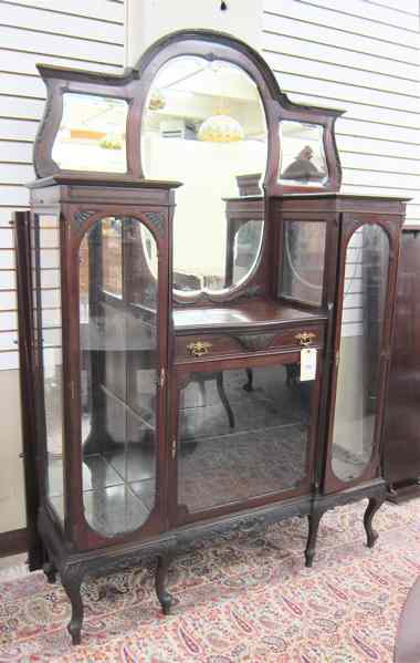 Appraisal: LATE VICTORIAN MAHOGANY CHINA CABINET English late th century the