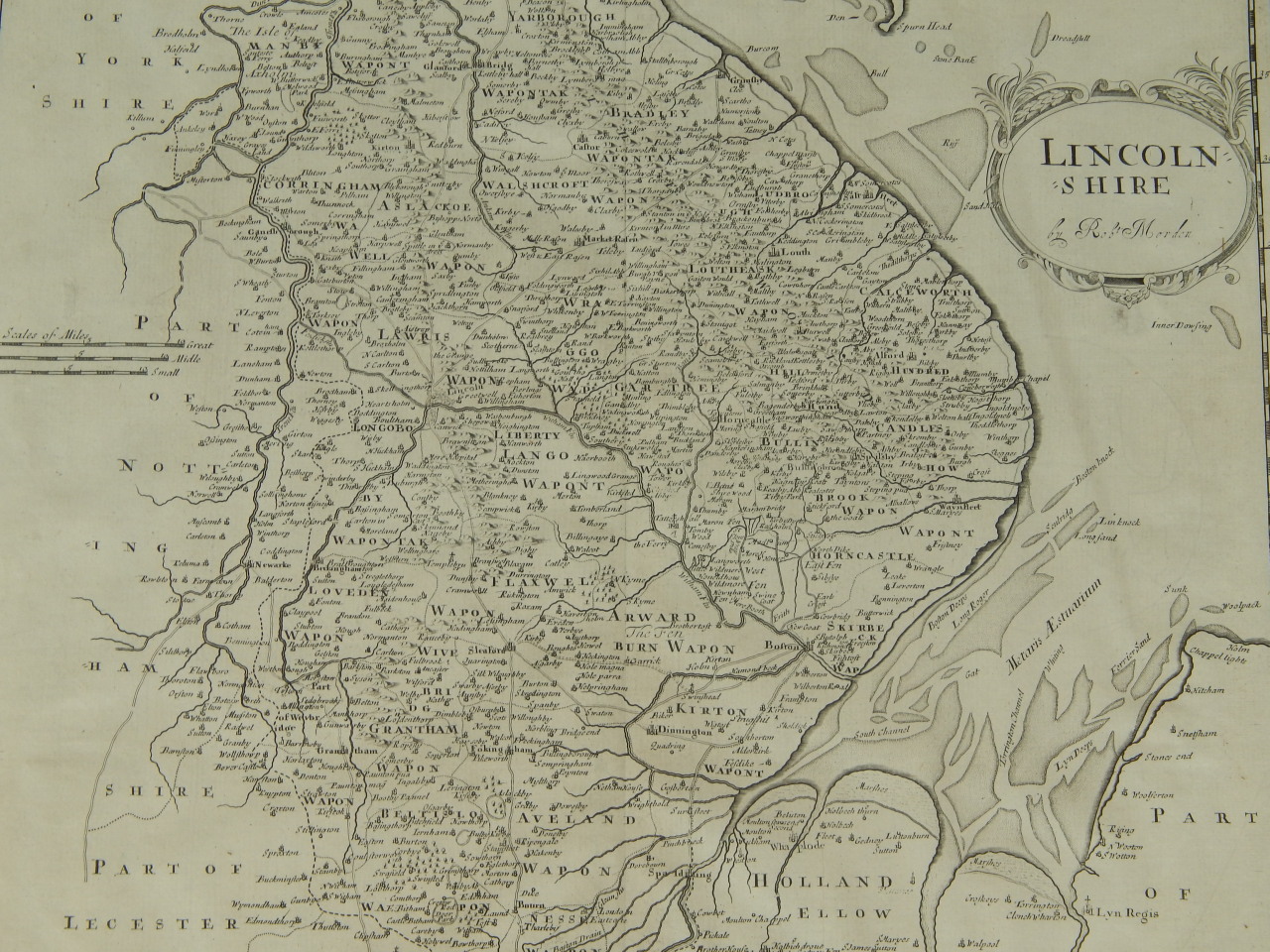 Appraisal: After Robert Morden A county map of Lincolnshire uncoloured cm