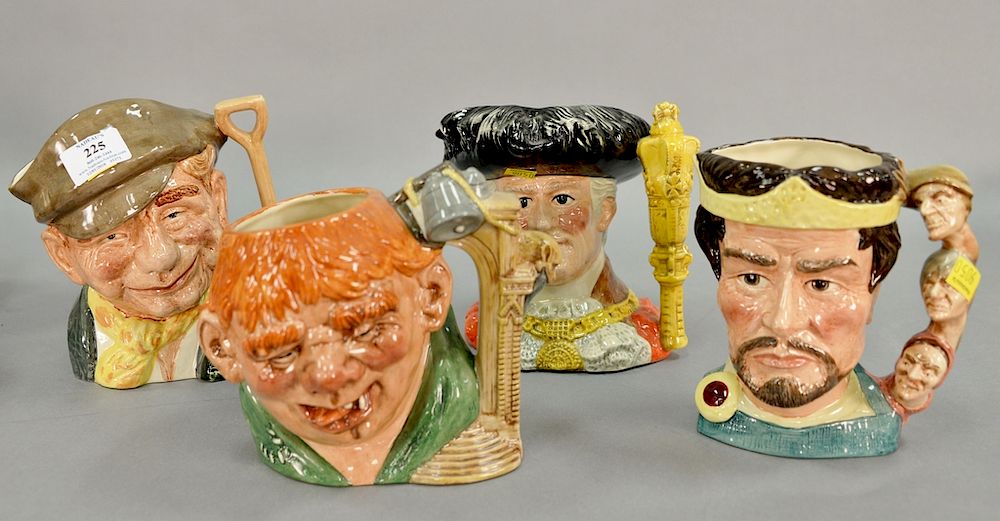 Appraisal: Group of five Royal Doulton character mugs all hand signed