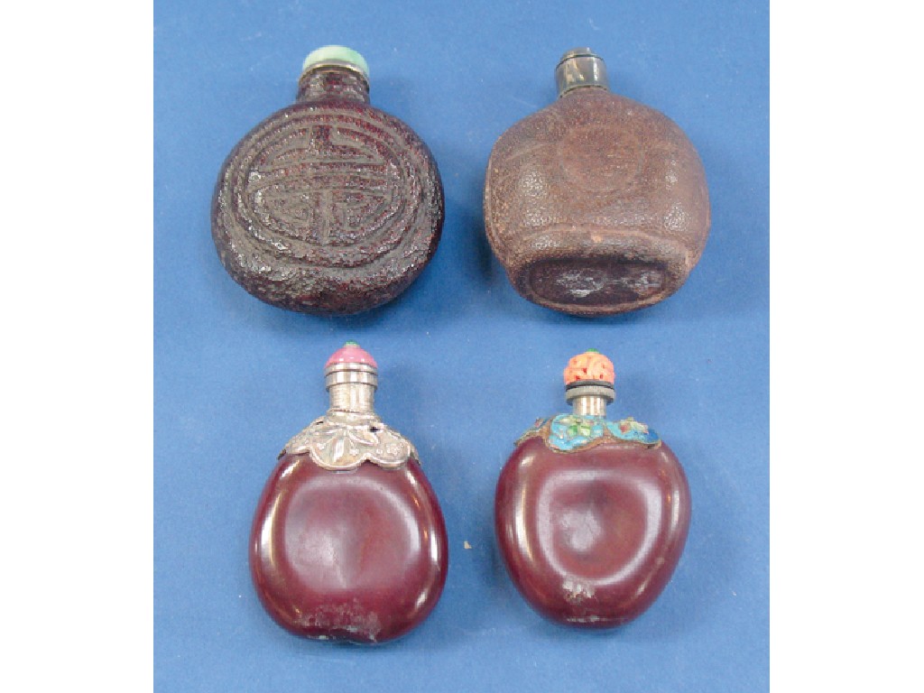 Appraisal: A CHINESE SNUFF BOTTLE formed from an orange or tangerine