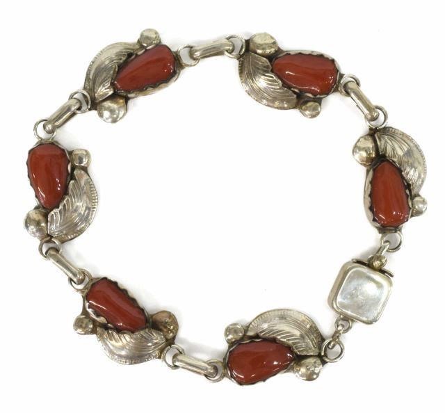 Appraisal: Native American sterling silver bracelet Carmelita Simplicio Zuni b six