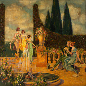 Appraisal: Albert M Helwig Late th Early th Century Garden Party