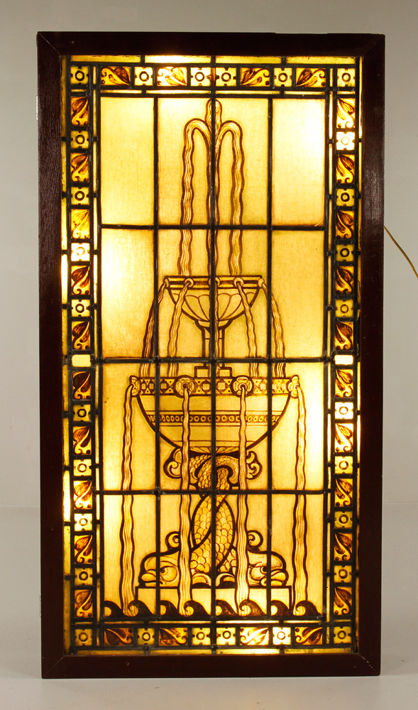 Appraisal: - Art Deco Glass Window Art Deco window leaded glass