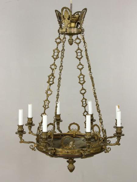 Appraisal: - Late th Early th C French Empire Chandelier Bronze