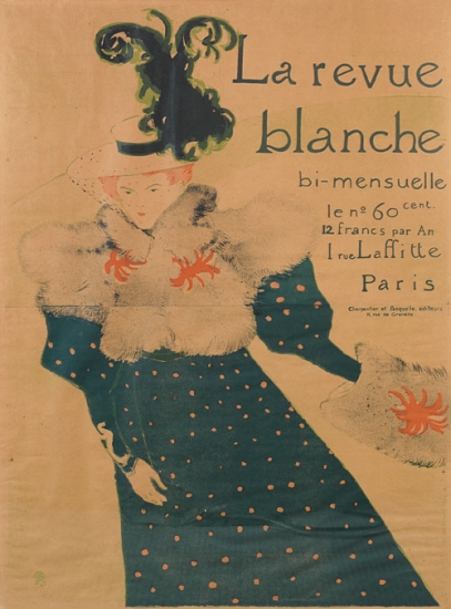 Appraisal: HENRI DE TOULOUSE-LAUTREC - LA REVUE BLANCHE x inches x