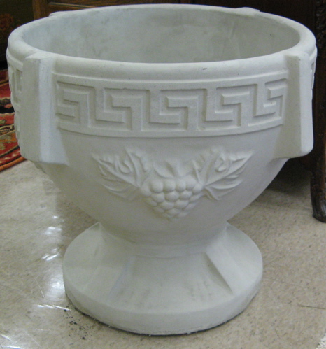 Appraisal: LARGE PAIR OF CAST CONCRETE GARDEN PLANTERS each of circular