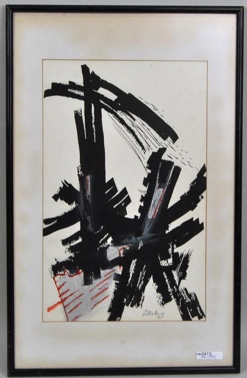 Appraisal: Libbie Mark Abstract Mixed Media on paper signed dated framed