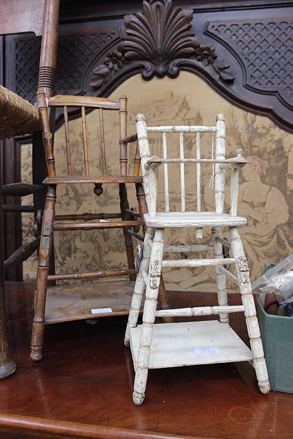 Appraisal: AN ANTIQUE TOY DOLLS METAMORPHIC HIGH CHAIR cm high together