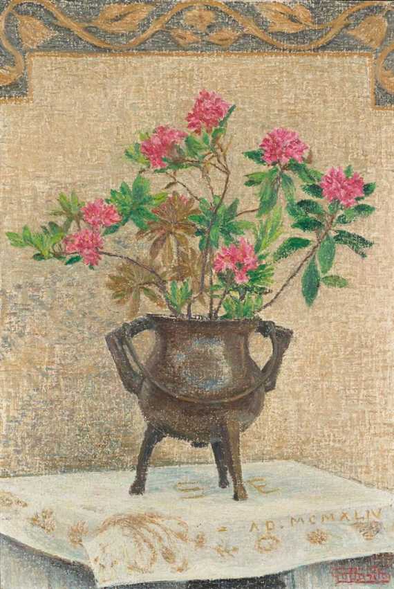 Appraisal: SEGANTINI GOTTARDO Puisano - Maloja Floral still life Oil on