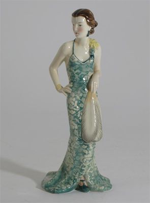 Appraisal: A Katshutte Pottery figure model no painted in colours printed