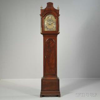 Appraisal: Thomas Brett London Longcase Clock London pagoda-top mahogany case brass