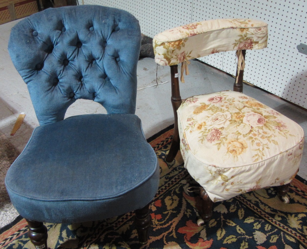 Appraisal: Two Victorian nursing chairs