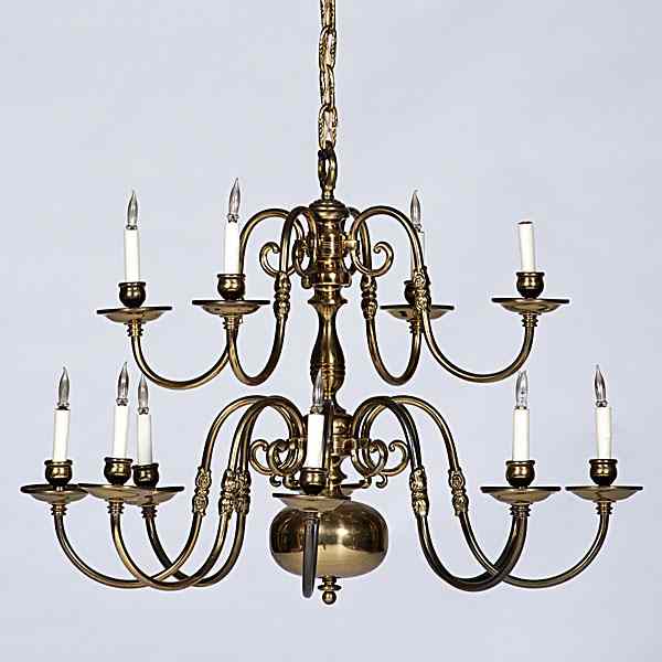 Appraisal: Dutch Baroque-style Brass Chandelier th century a Dutch baroque-style brass