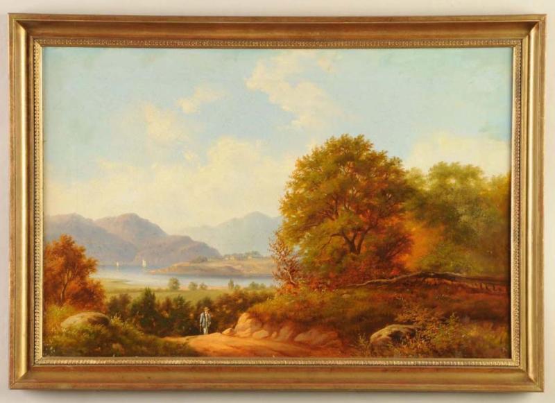 Appraisal: Hudson River Oil on Canvas View of West Point Description