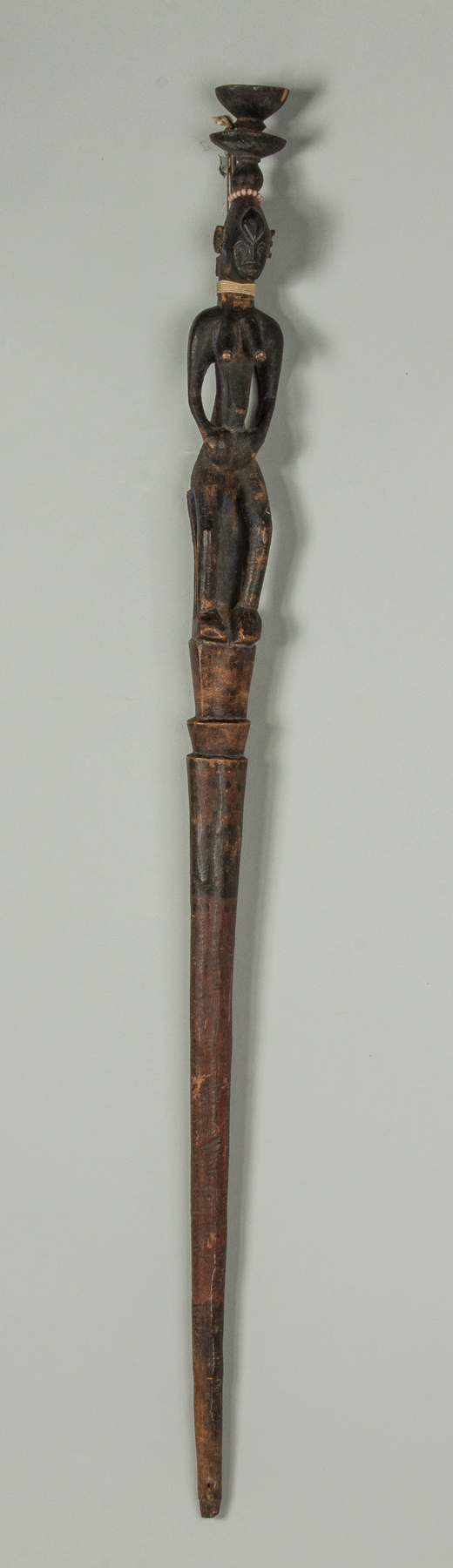 Appraisal: African Ceremonial Staff with Seated Female Figure Together with Polynesian